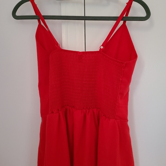 Women Dress  Tie Front V-Neck Spaghetti Strap Button Down - Picture 15 of 16